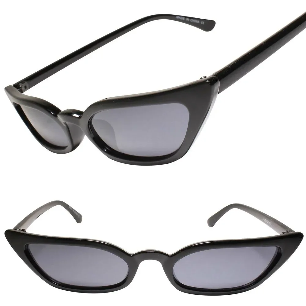 Vintage Rockabilly 90s Cat Eye Black Sunglasses